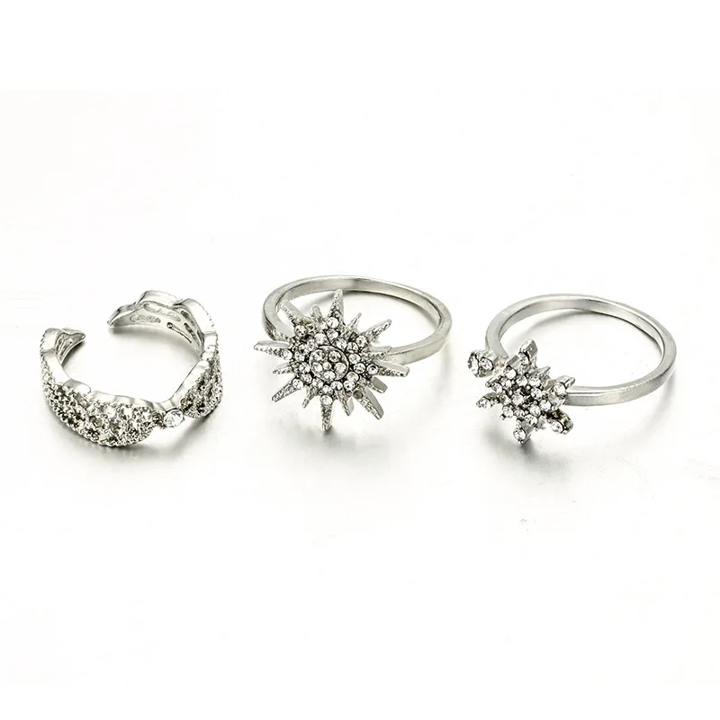 Женский комплект из трех предметов модное геометрическое Открытое кольцо в виде