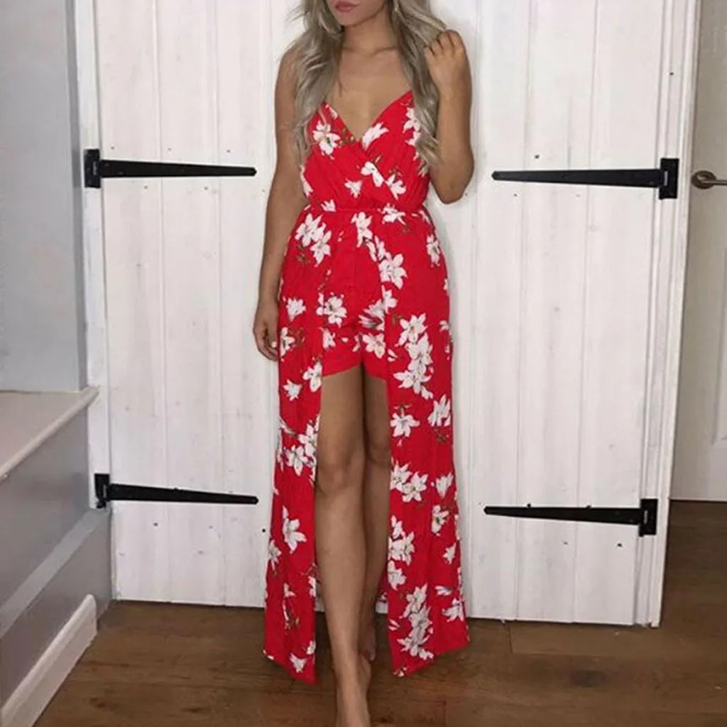 Женский комбинезон Boho без бретелек на бретельках Цветочные Костюмы для игр с