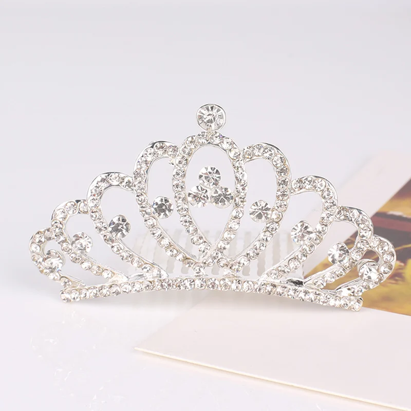 Детский Большой гребень для волос Тиара Корона цинковый сплав горный хрусталь