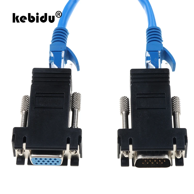 Kebidu RJ45 к VGA удлинитель Шнур Мужской Женский Lan Cat5 Cat5e Ethernet адаптер для ПК ноутбука