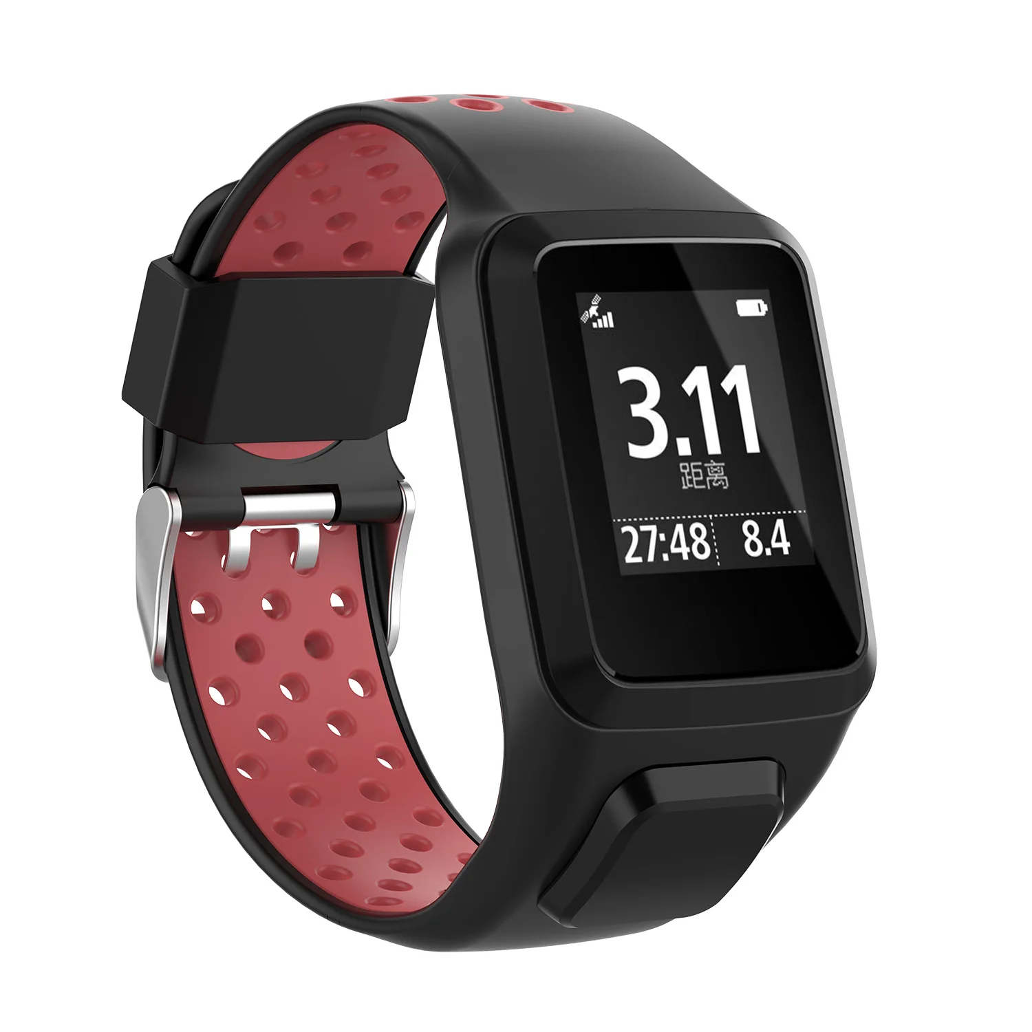 Двухцветные Мягкие силиконовые сменные наручные часы ремешок для TomTom Runner 2 gps