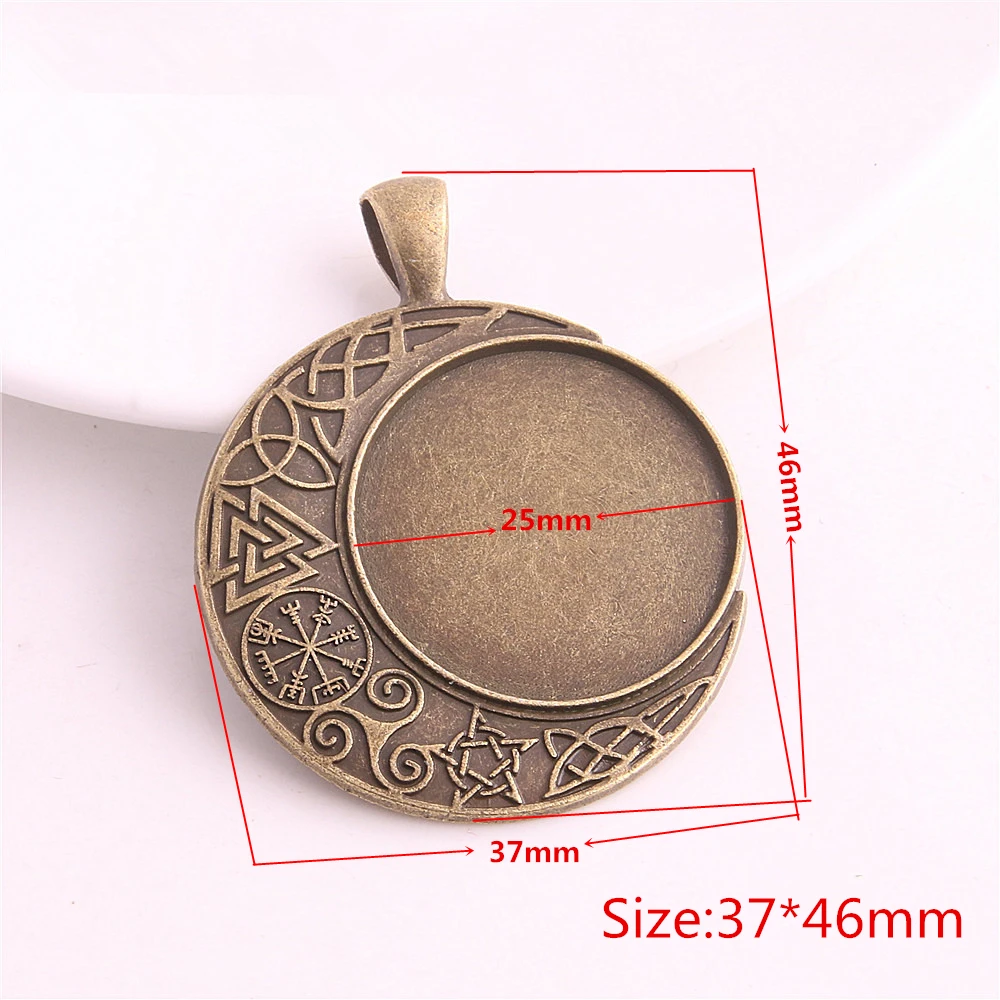 5 шт./лот металлический брелок в виде Луны круглый кабошон набор сделай сам