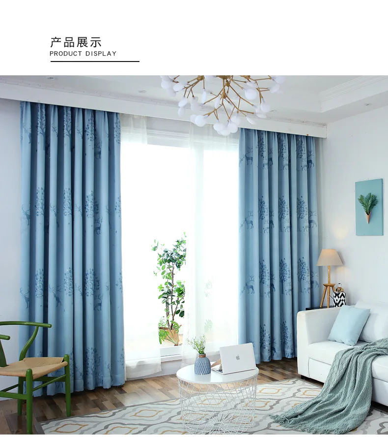 Современные шторы с оленем, Cortinas Dormitorio, синие затемненные шторы для гостиной, фиолетовые оконные шторы, спальня* 30