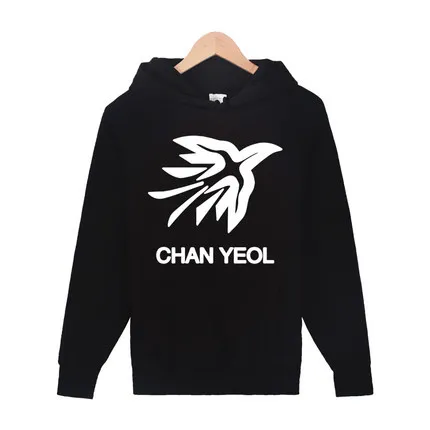 Kpop толстые EXO с тем же толстовка мужская одежда осень и зима плюс черный бархат