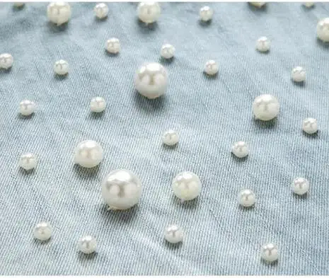 Женское джинсовое платье рубашка расшитое бисером черного и розового цвета