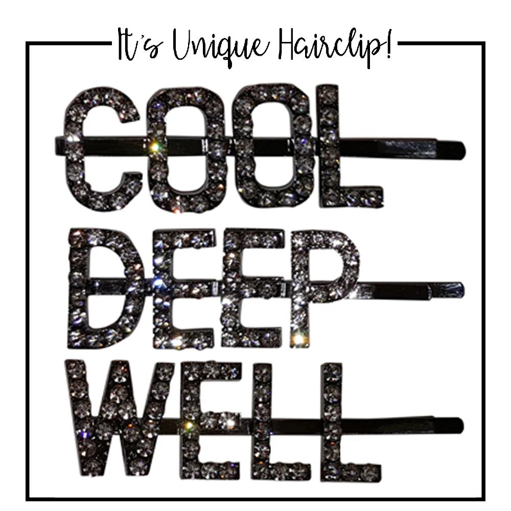

hot fashion rhinestone letters word crystal hairpin hairgrip custom hairclips hair clip grip pin barrette hair accessories