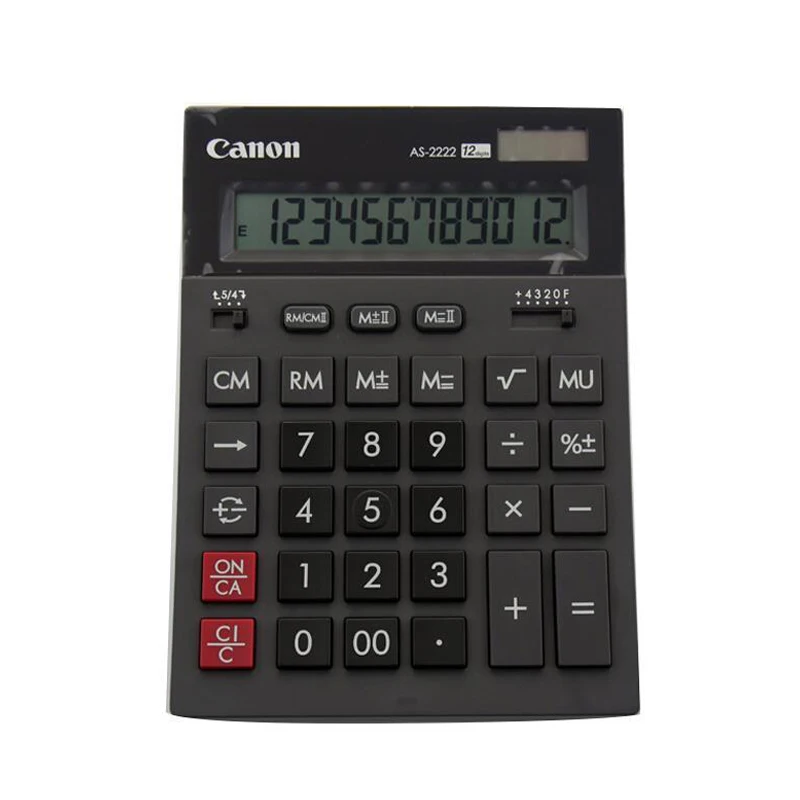 

1 Piece Genuine Canon AS-2222 unique curved fuselage calculator 12 Large Screen display Calculator
