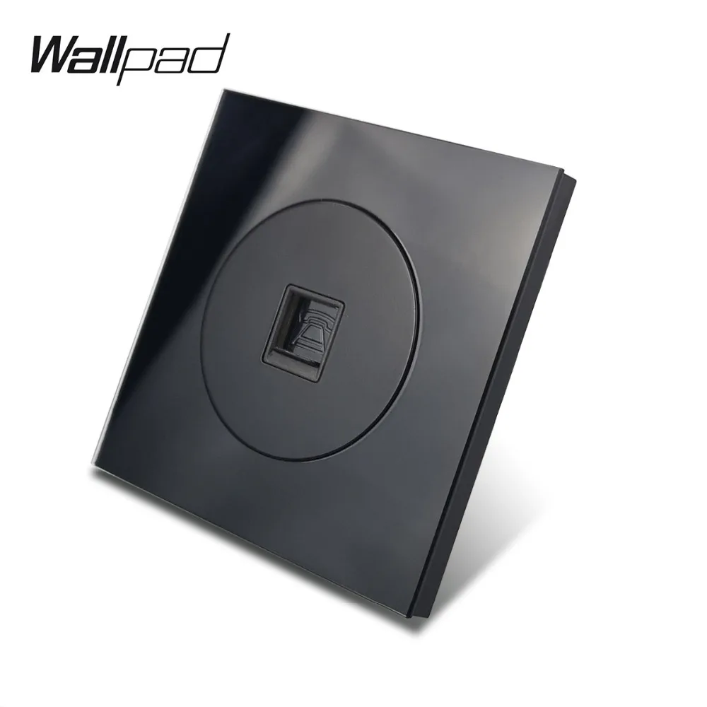 Wallpad L6 черная рамка из закаленного стекла двойной RJ11 Tel гнездо соединителя