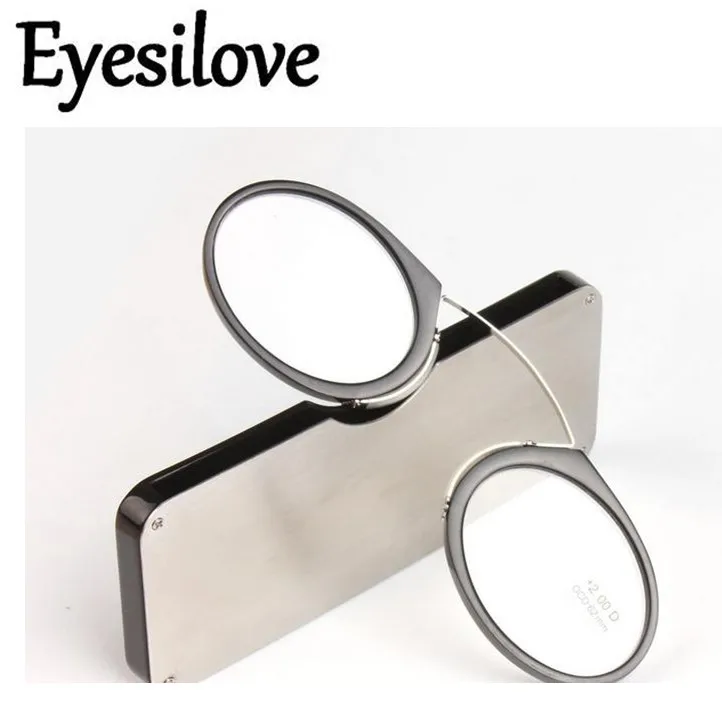 

Очки для чтения мужские и женские Eyesilove, круглые мини-очки для пресбиопии с клипсой, от + 100 до + 350