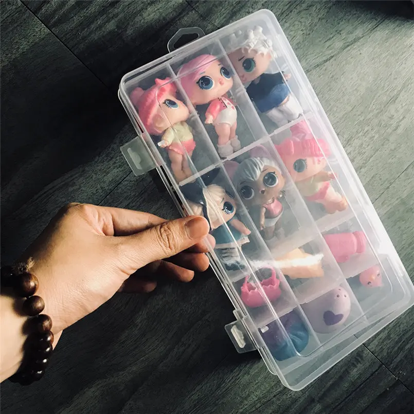 Популярные 18 отсеков для хранения игрушек переноски Box Аксессуары LOL куклы с