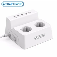ntonpower power socket 2 ac outlets extension socket 5usb charger eu power plug surge protector for xiaomi iphone home applianc