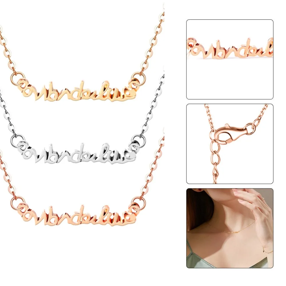 Модное ожерелье wanderlust с золотым посеребрением слова буквы подвесками