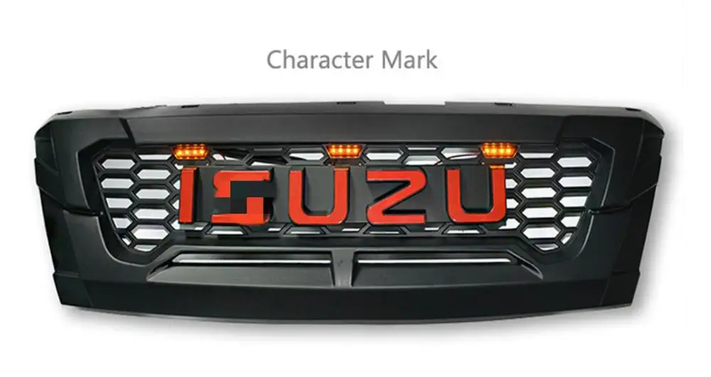 ABS передняя средняя гоночные решетки с светодиодный свет для isuzu DMAX D-MAX