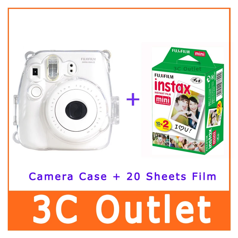 Fujifilm Instax Mini Film 20 листов мгновенная пленка + Fuji Instant Mini8 прозрачный Кристальный