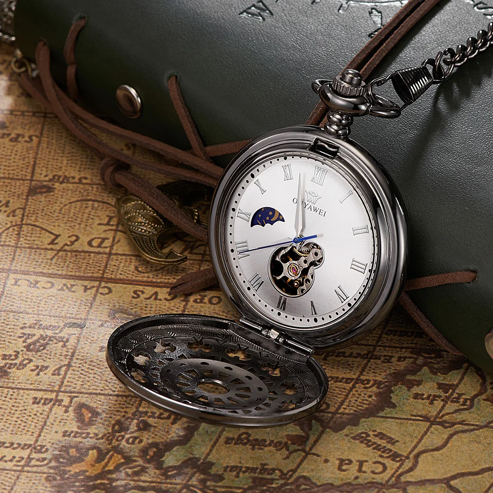 Новое поступление роскошные брендовые OYW полностью стальные карманные часы с