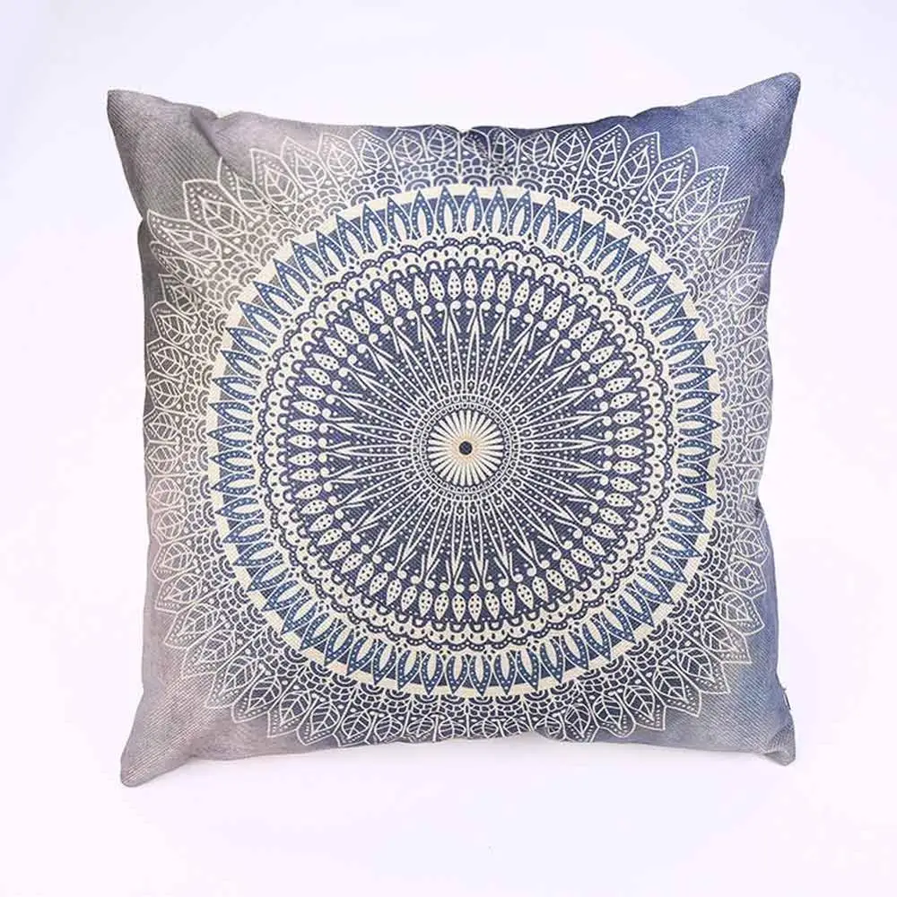 Cushion Cover 4 Цветочный узор в виде мандалы Синий Подушка Наволочка из полиэстера автомобиля Декор в богемном стиле арт диван для оформления дома сиденье Подушка - Цвет: Cushion Cover 4