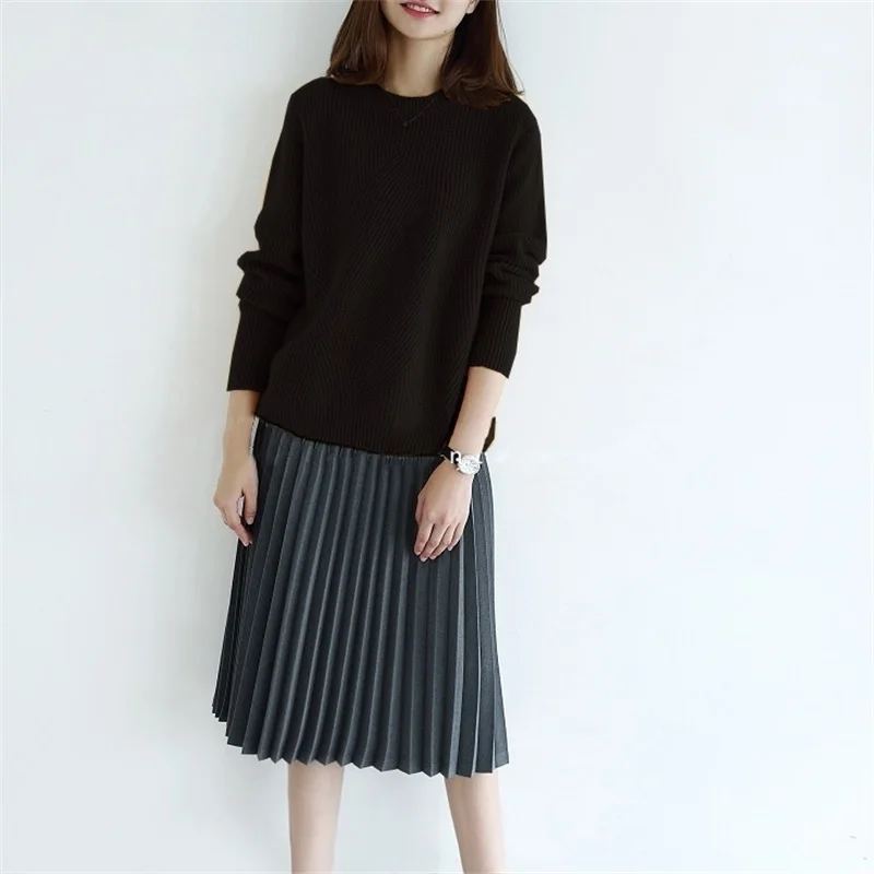 Gejas Ainyu autumn winter women sweaters fashion 2021 Cashmere sweater knitted Round neck pullover tops plus size | Женская одежда