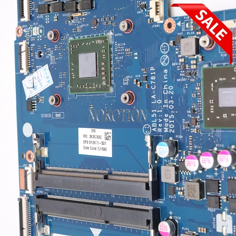 NOKOTION ABL51 LA-C781P 813971-501 813971-001 для hp 15-AF Материнская плата ноутбука A8-7410 cpu DDR3 полностью