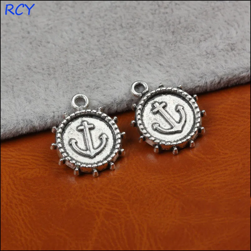 

Hot selling 10 Pieces/Lot 17mm*15mm antique bronze Plated tag charm anchor charms bracelet connector For Jewelry Making