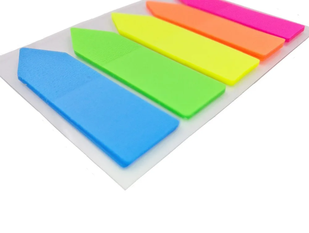 6 наборов неоновых маркеров Страницы цветные индексные вкладки Стикеры с флагами