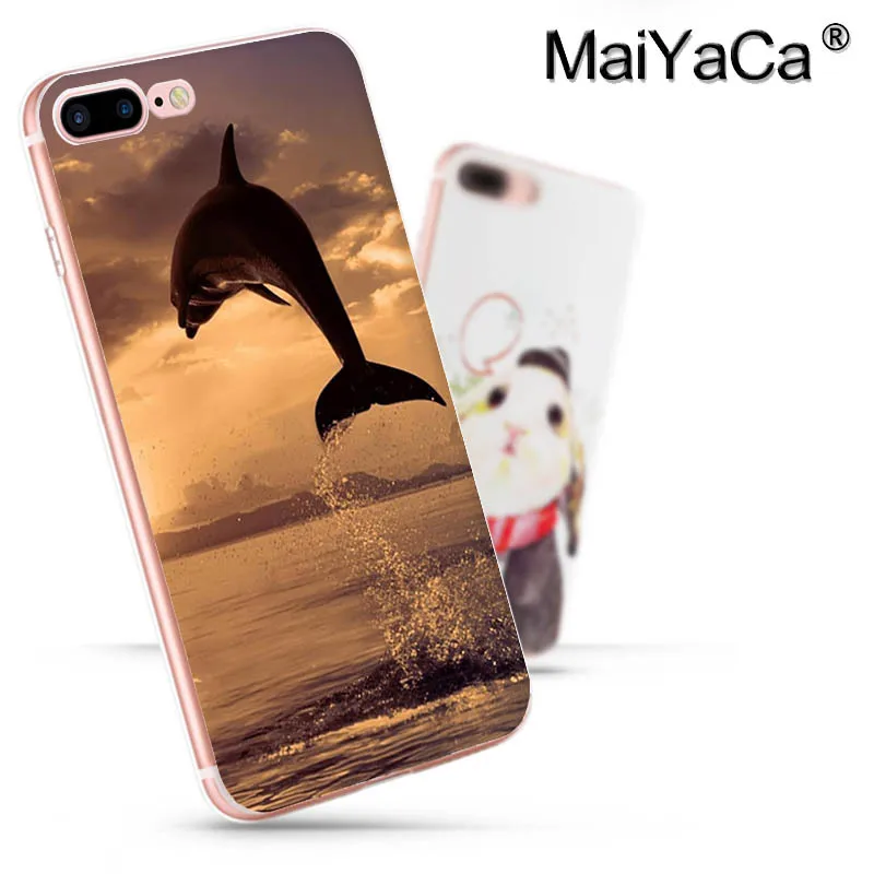 Мягкий прозрачный чехол для телефона MaiYaCa Ocean Dolphin Dance And Jumping iPhone 8 7 6 6S Plus X 10 5 5S SE