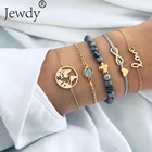 Браслет женский многослойный с подвеской в виде сердца, 5 шт.компл.