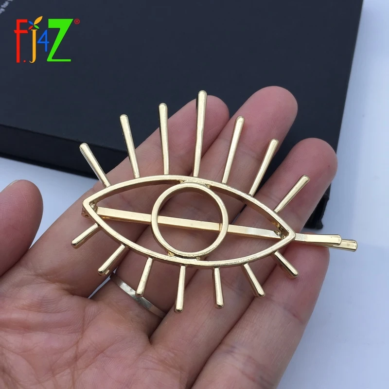 F. J4Z, дизайн, шпильки для волос с большими глазами, модные, забавные, золотого цвета, сплав, полые волосы, заколки для волос, ювелирные изделия, Женские аксессуары