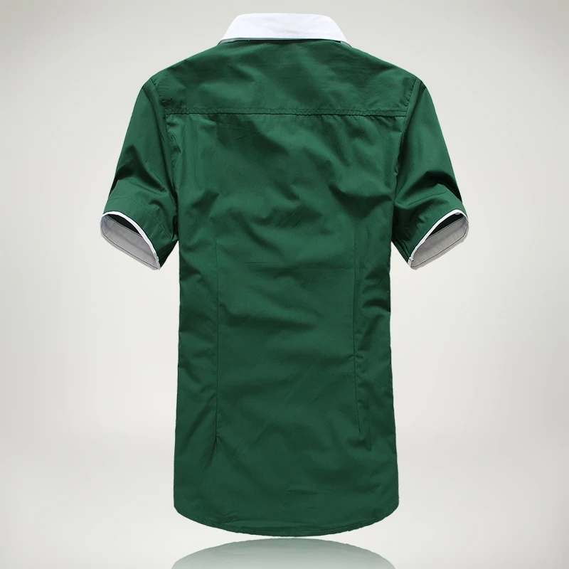 2019 Новые мужские повседневные рубашки с коротким рукавом вышивкой высокого