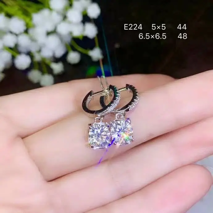 Lanzyo 925 пробы серебряные серьги-гвоздики из натурального муассанита с бриллиантами, подарок на день рождения для девочек, Настоящее серебро, хорошее ювелирное изделие, подарок для женщин