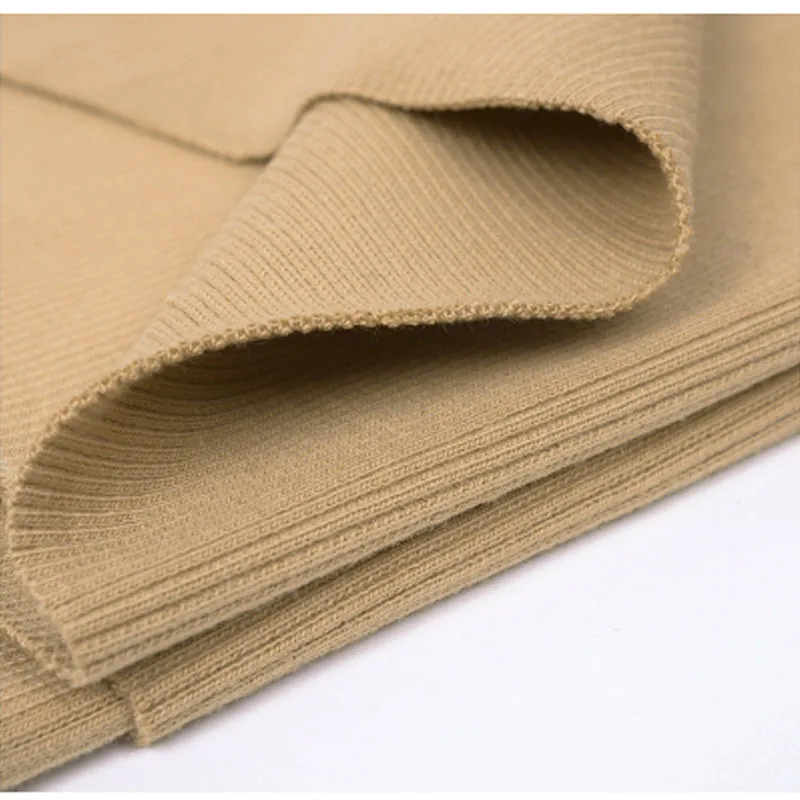 Растягивающаяся хлопковая трикотажная ткань в рубчик отделка одежды шитье
