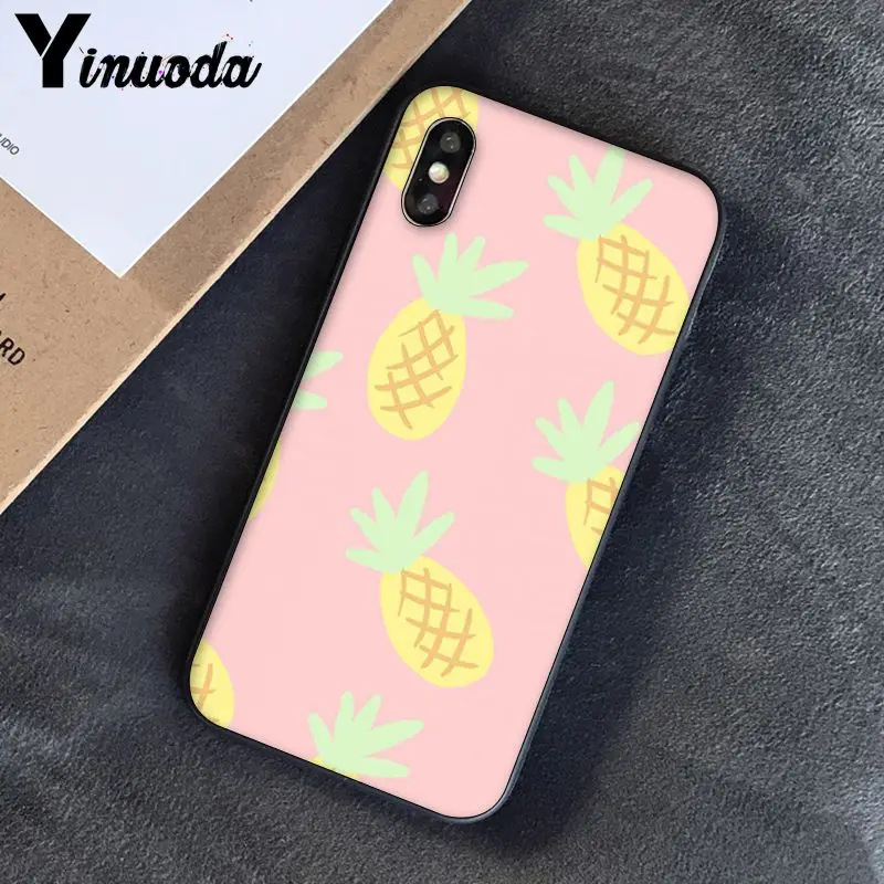 A8 Yinuoda Фрукты Ананас новое поступление черный чехол для телефона для iPhone 8 7 6 6S 6Plus X XS MAX 5 5S SE XR 10 чехол s - Цвет: A8