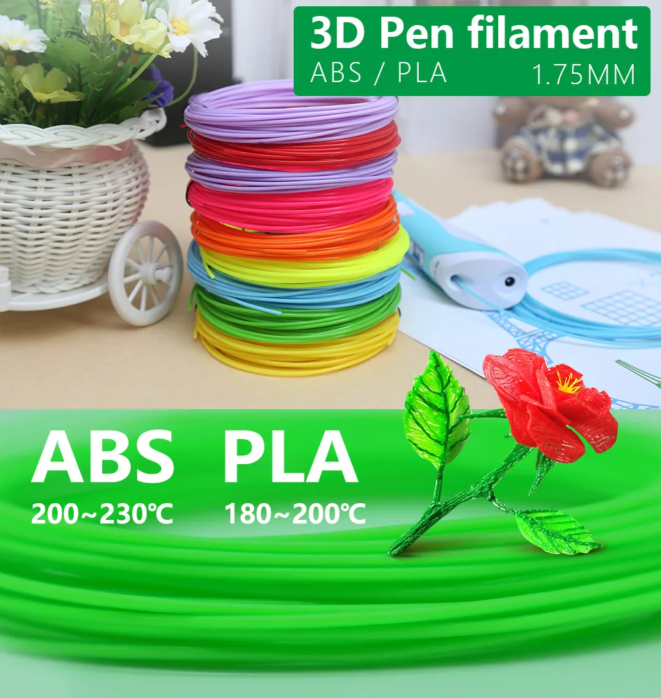 Abs1.75mm filamen для 3d Ручка 3d 3d-ручка, 3d-ручки безопасный пластиковый 3d печать материал лучший подарок 20 видов цветов купить два-10