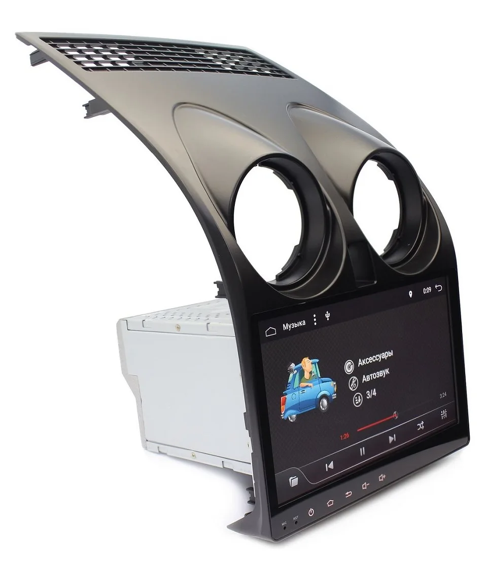 MARUBOX 9A002DT8, Штатная магнитола для Nissan Qashqai 2007-, Android 8.1, Восьмиядерный процессор Allwinner T8,Оперативная 2GB,Встроенная 32GB