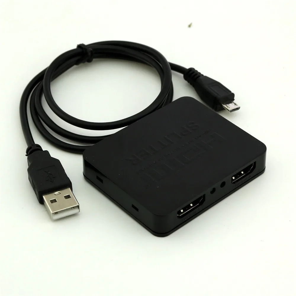 

10 шт. белый/черный HDMI 1x2 сплиттер 1 вход 2 выходной усилитель переключатель коробка концентратор HDTV 1080P 3D 1,4 в
