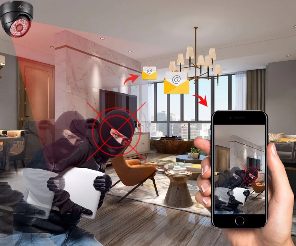 

AZISHN 3MP 2304x1296 HD Resolution Outdoor/Indoor PoE IP Dome Camera 2.8mm Lens Wide Angle IP66 Weatherproof CCTV Camera