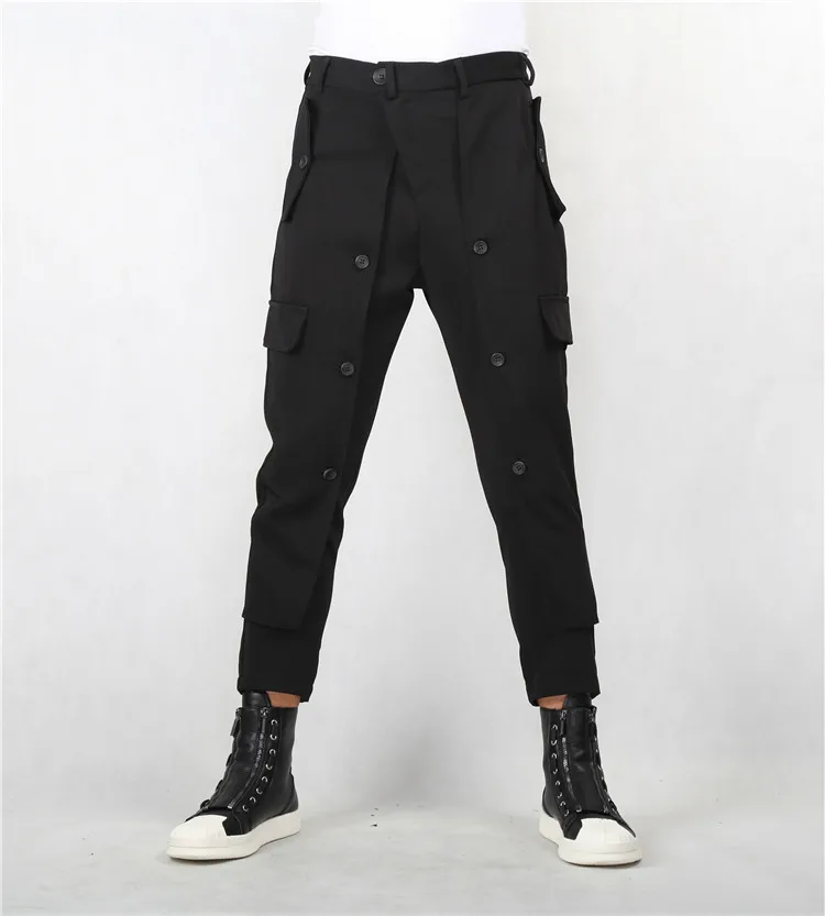 

S-5XL!!New style European and American fashionable men's nine-point pants harem pants and slim trousers for men's casual pants
