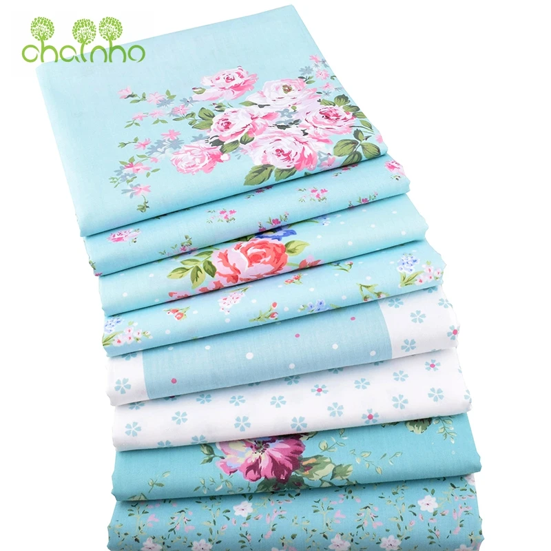 Chainho Цветочная серия саржевая хлопчатобумажная ткань с принтом для сделай сам