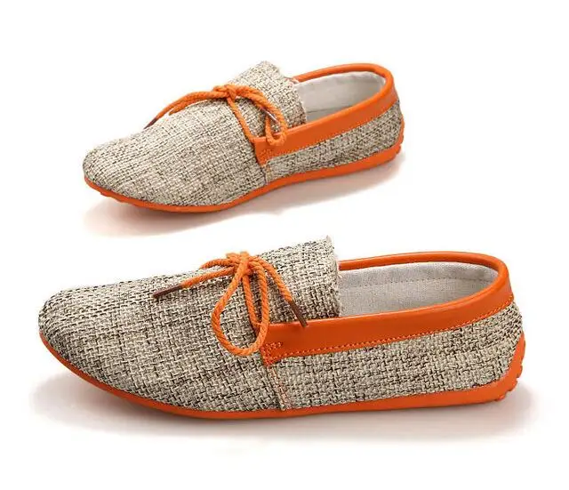 Trendy Casual Men Beach Loafer Shoes Breathable Summer Weaving Hemp Man Flats Soft Driving Shoess | Обувь