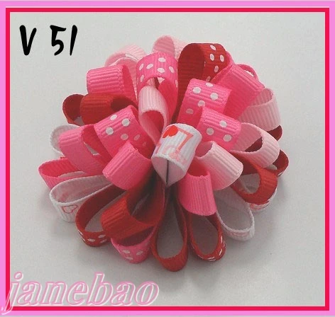 Бесплатная доставка 300 шт. банты для волос на День святого Валентина девочек из