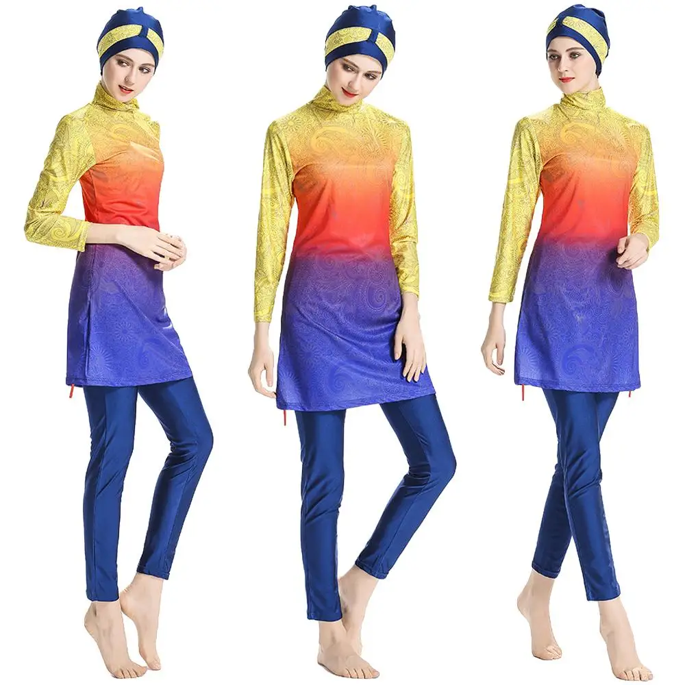 Женский купальник мусульманский скромный с полным покрытием 3 шт. | Тематическая