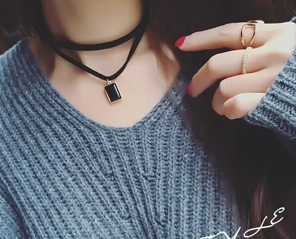 Готический подсолнечника подвески шеи ожерелье бархатной лентой choker черный