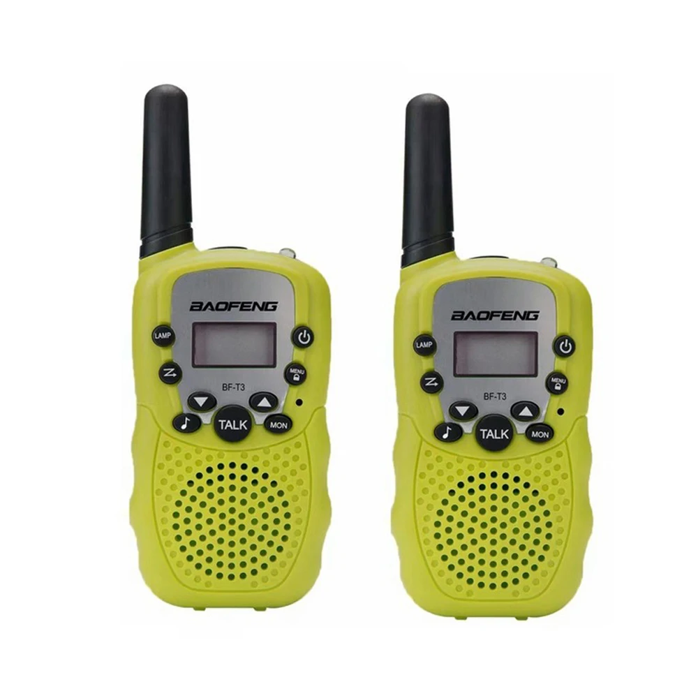 green 2 шт Baofeng BF-T3 детская игрушка Walkie Talkie мобильный телефон говорящая игрушка Двусторонняя радио коммуникатор для ребенка - Цвет: green