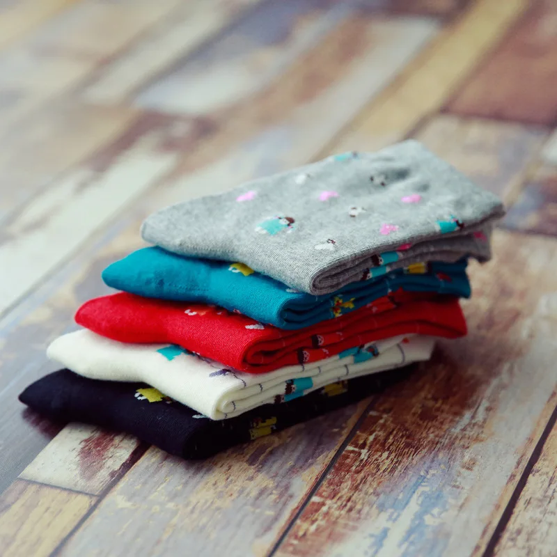 10 Пар/лот Новый женский носки полный осень прилив Мультфильм Художественный