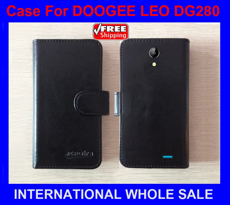 Высокое качество Новый оригинальный DOOGEE LEO DG280 кожаный чехол с откидной крышкой