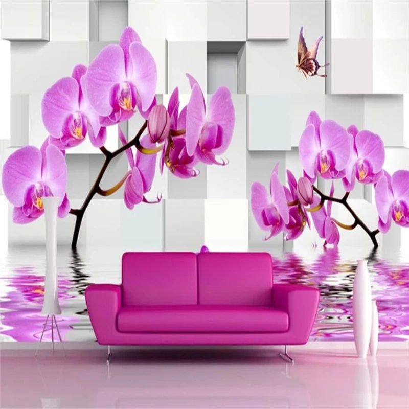 3D обои для гостиной спальни декор картина Орхидея моль|paper mural|wall paper muralwall |