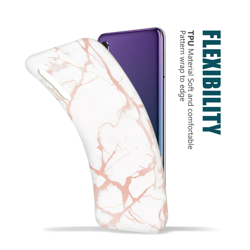 Netarlier чехол для телефона huawei p20 p20pro белый и розовое золото хром мрамор толстый IMD