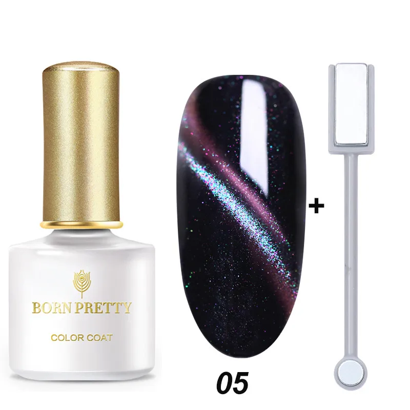 Set 5 BORN PRETTY 6 мл Гель-лак для ногтей кошачий глаз магнитный лак для ногтей замачиваемый УФ-Гель-лак эффект кошачьих глаз базовое верхнее покрытие - Цвет: Set 5