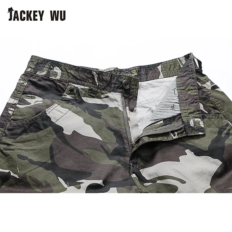 JACKEYWU шорты мужские 2019 модные большие карманы Прямые повседневные камуфляжные
