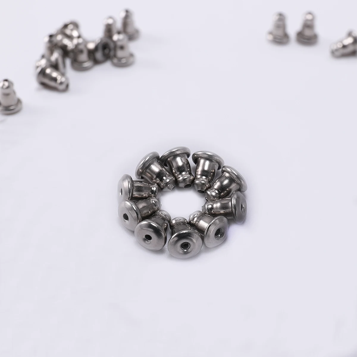 50pcs Stainless Steel Earring Backs Stopper Back Plug Earring Settings Base Ear Studs Blocked DIY Jewelry Makings Supplies