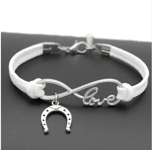 1 шт. бесконечно ручная работа женские стильные подковы амулеты Браслеты лошадь